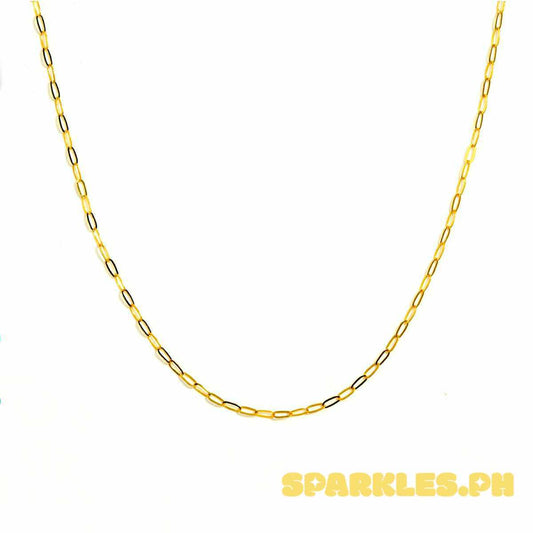 18k Saudi Gold Micro Paperclip Anklet - SKU-08AN6S2A