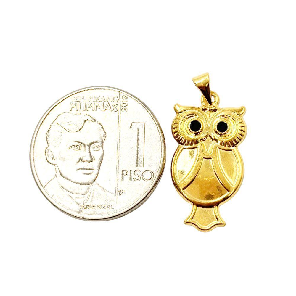18k Saudi Gold Owl Pendant - SKU-Z4H4SVA5