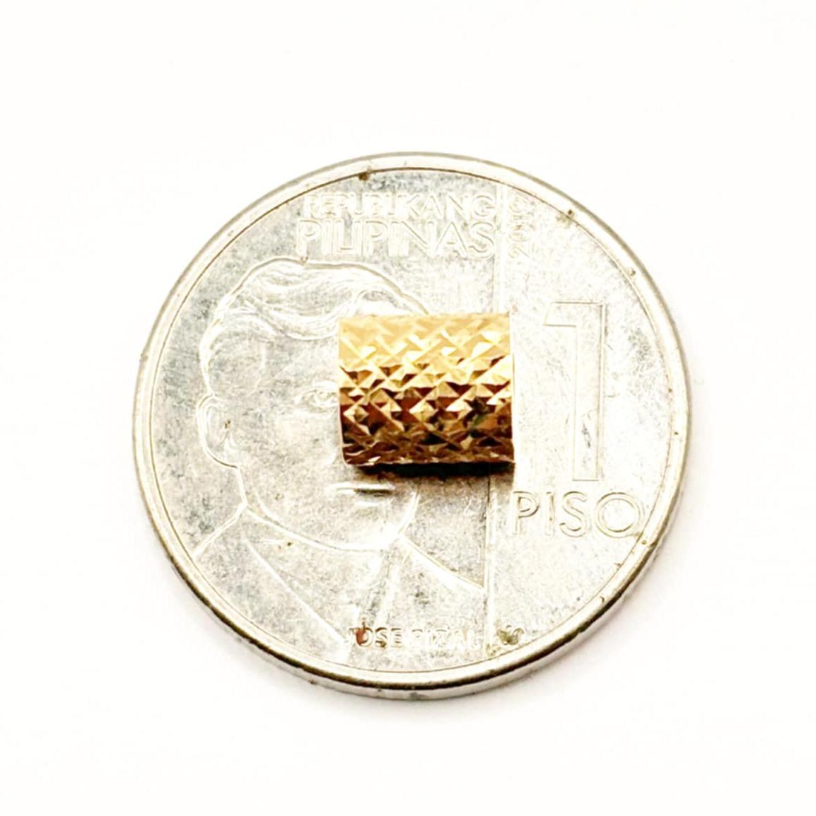 18k Saudi Gold Diacut Barrel Pendant Solid Pawnable - SKU-9JN35F99
