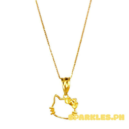 18k Saudi Gold Set V2 Hello Kitty + Foxtail Chain 20”