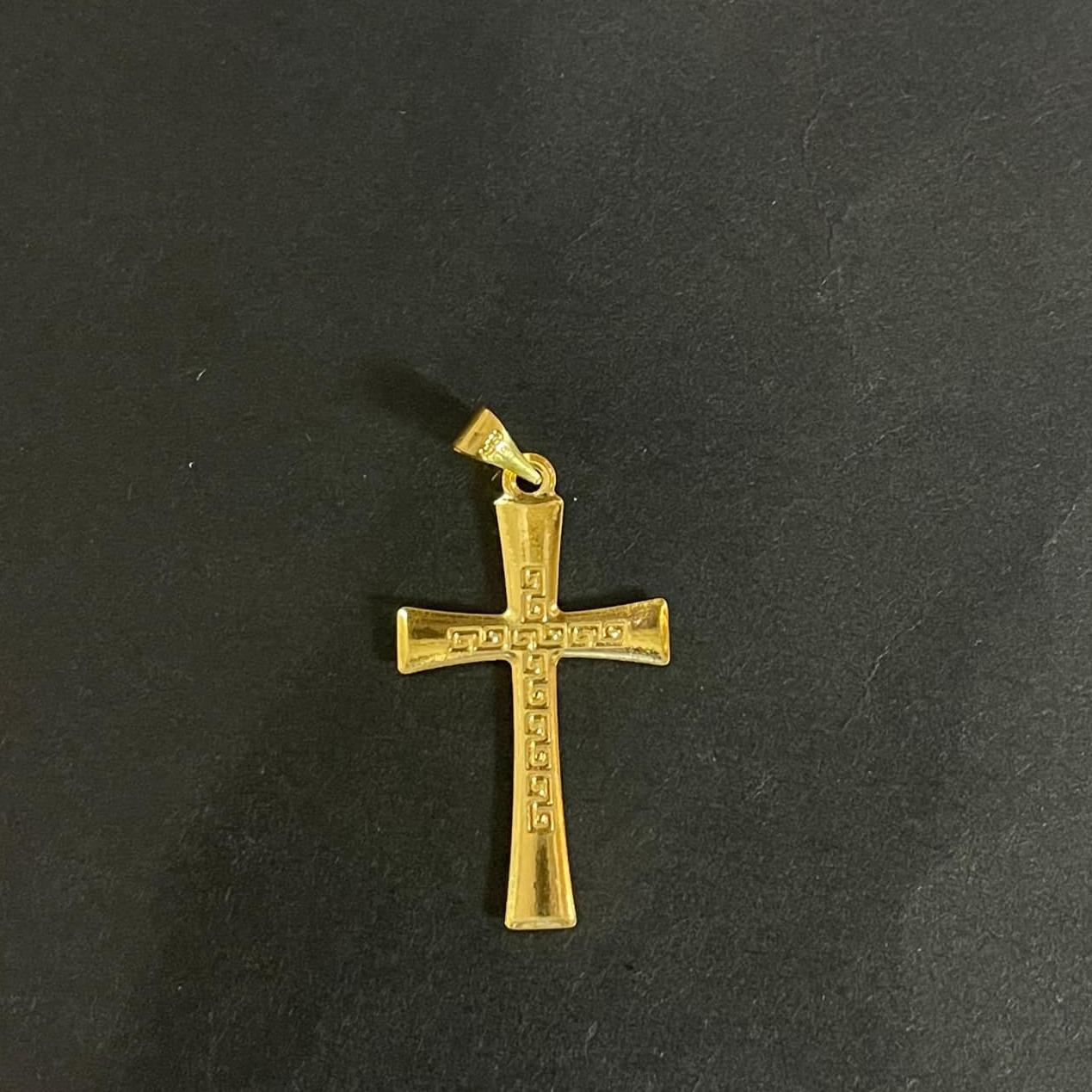 18k Saudi Gold Fenfen Cross Pendant Solid Pawnable