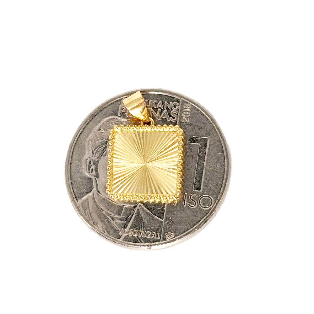 18k Saudi Gold Set Dazzle Square + Figaru Chain 20"
