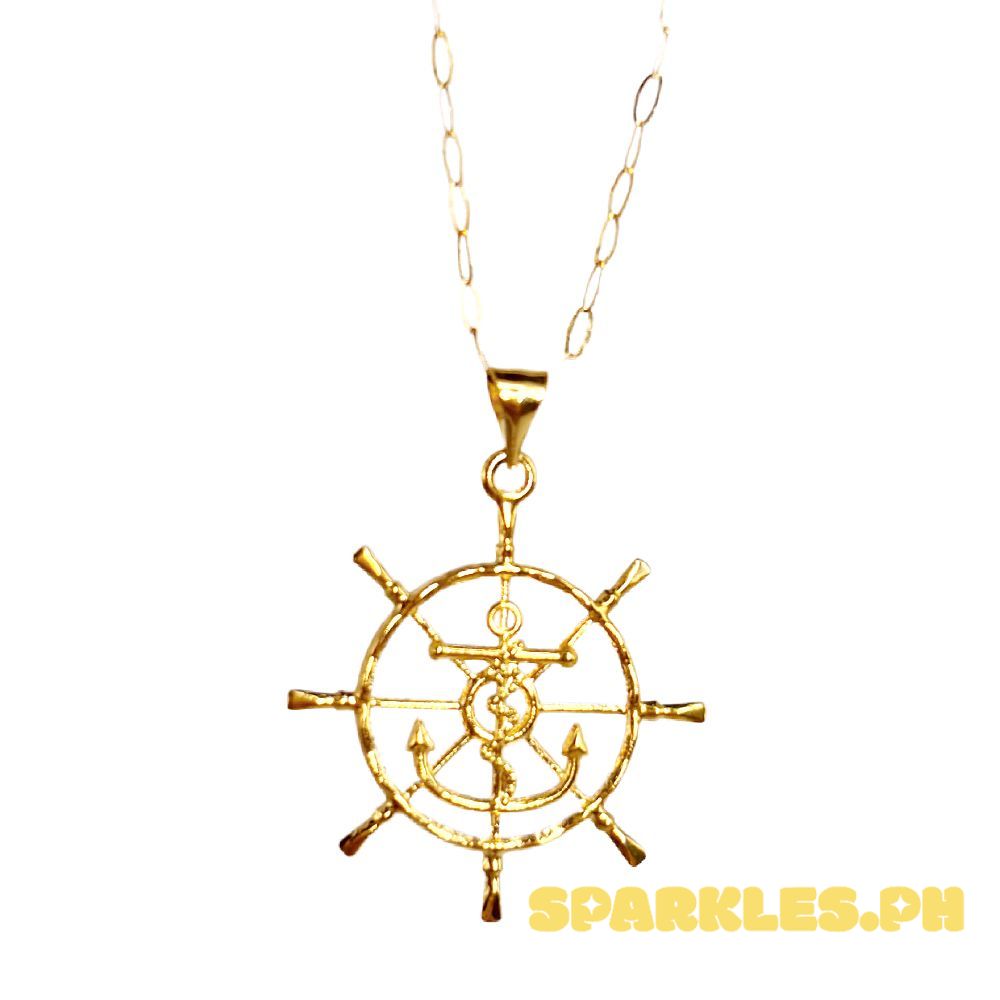18k Saudi Gold Set Captain Wheel + Micro Paperclip Makapal 16"