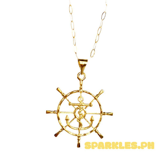 18k Saudi Gold Set Captain Wheel + Micro Paperclip Makapal 16"