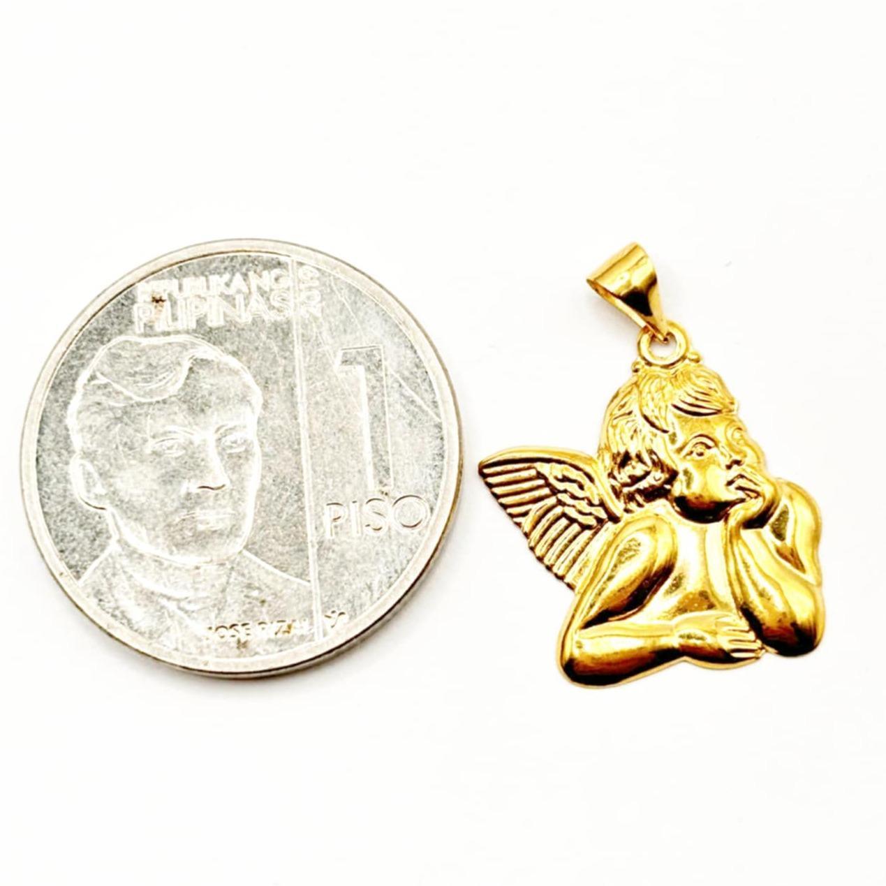 18k Saudi Gold Angel Wings Pendant - SKU-TFOG8TQR