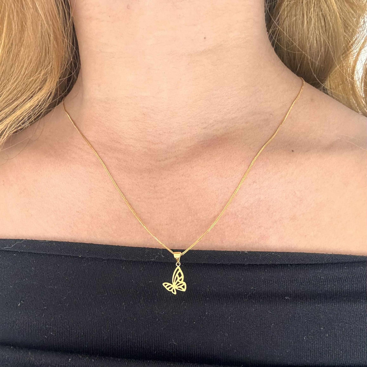 18K Saudi Gold Set Mariposa + Cocktail Chain 18'