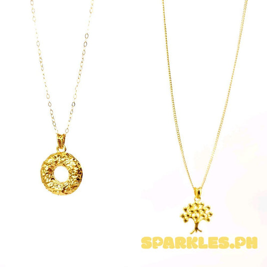 18k Saudi Gold Combo Sets Donut HOLLOW + Tauco Chain lv1 & Punong Ginto HOLLOW + Cadena Chain 20"