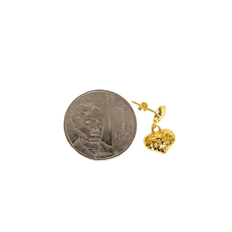 18k Saudi Gold Double Love Earring -SKU-QUHHSTF7
