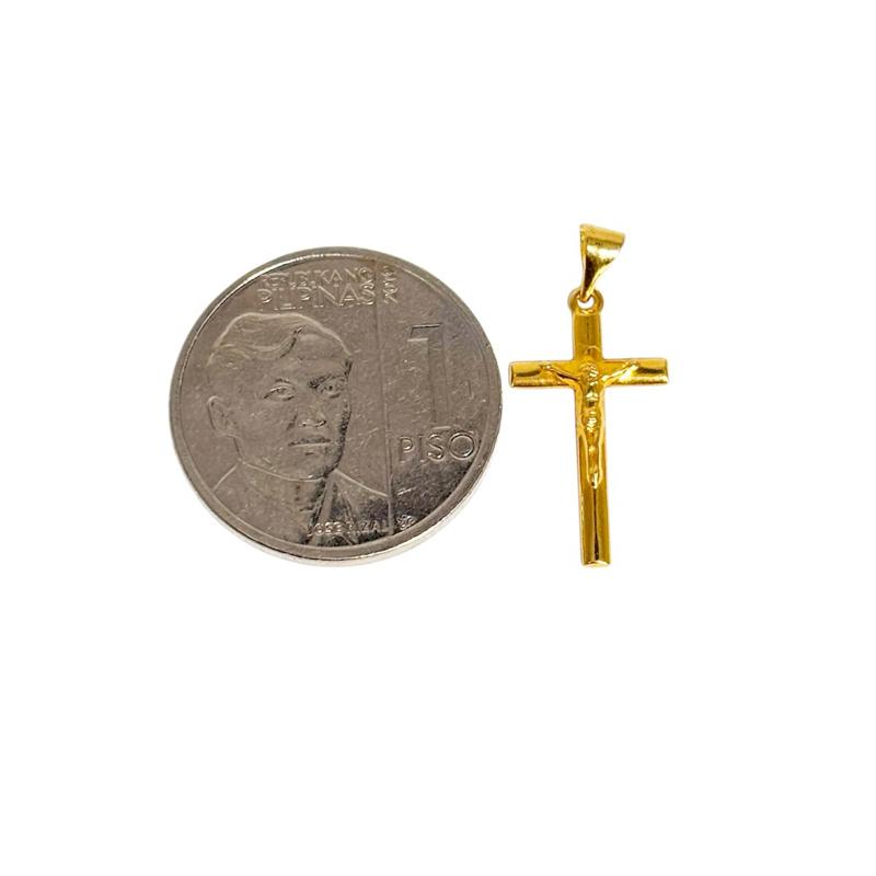 18k Saudi Gold Set Big Square Cross + Japan Style Chain V1 18”