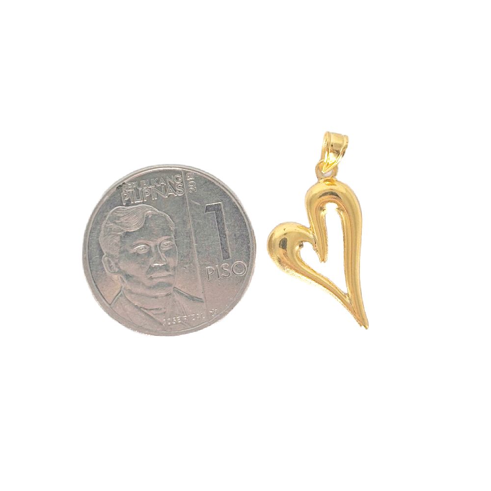 18k Saudi Gold Set Open Sexy Heart Pendant + Cadena Chain 20"