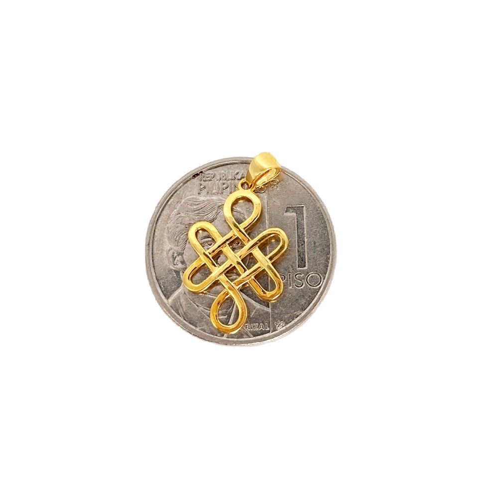 18k Saudi Gold Infinity Knot Pendant - SKU-ZK99Y1V9