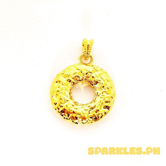 18k Saudi Gold Donut HOLLOW Pendant - SKU-STRSRJOK