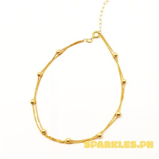 18k Saudi Gold Foxtail Ball Bracelet - SKU-BCTTO0TN