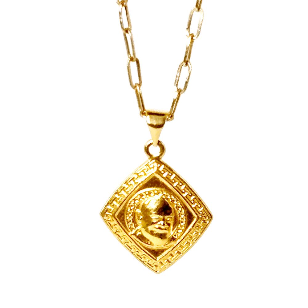 18k Saudi Gold Set St. Benedict + Micro Paperclip Makapal 20"