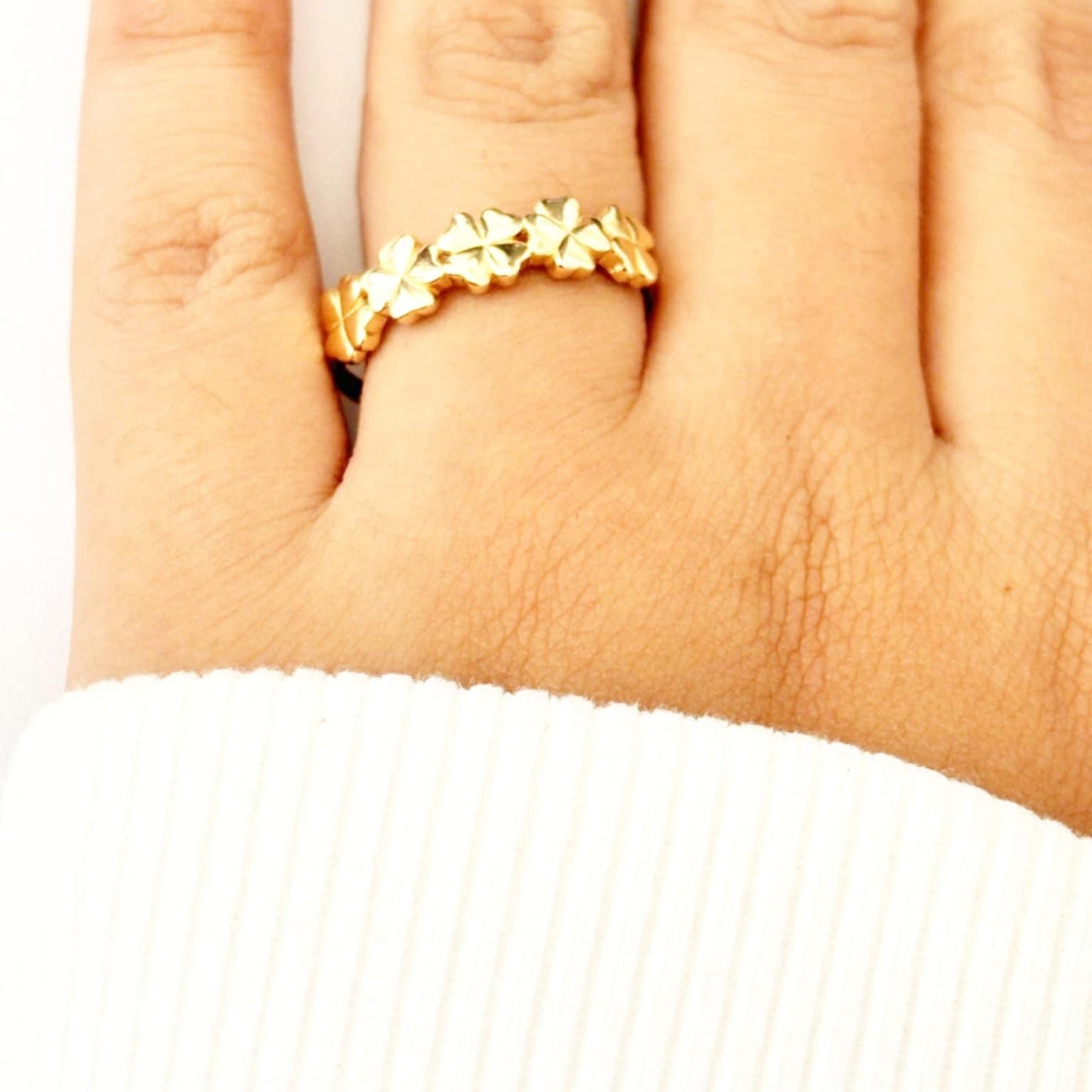 18k Saudi Gold Gumamela Ring - SKU-4TC8Q52H