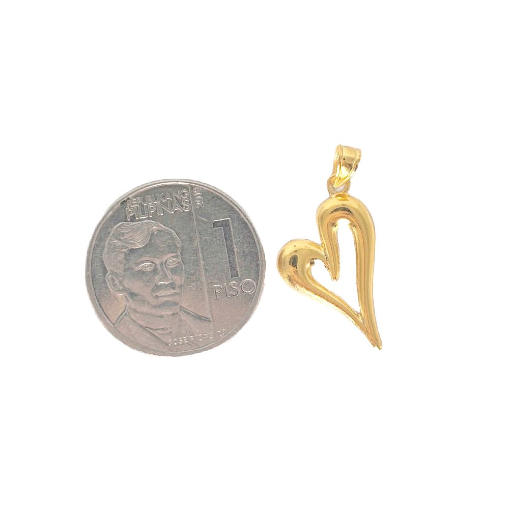 18k Saudi Gold Open Sexy Heart Pendant - SKU-15SW8DNW