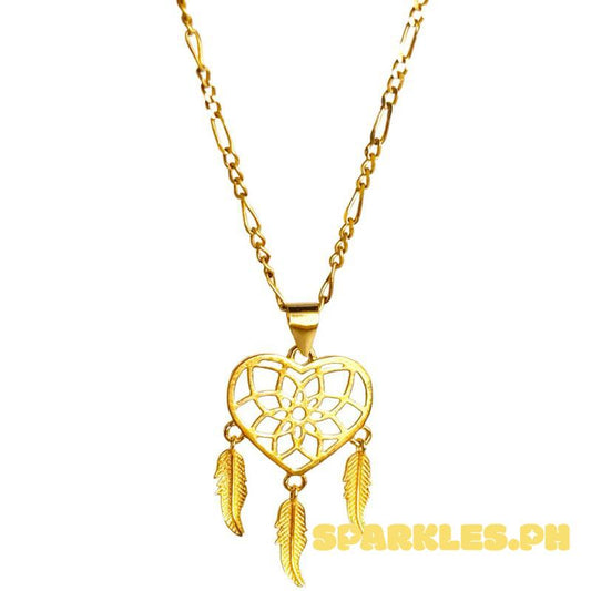 18k Saudi Gold Dream Heart + Figaru Chain 20”