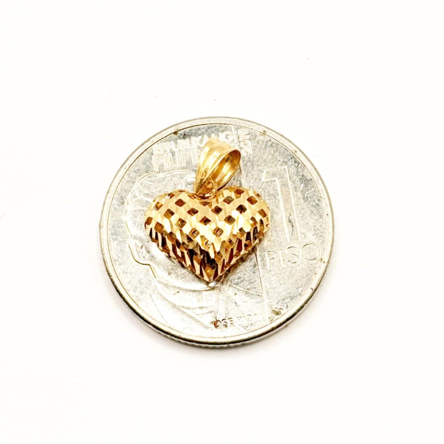 18k Saudi Gold Strainer Heart Pendant - SKU-4ZWW4LTD