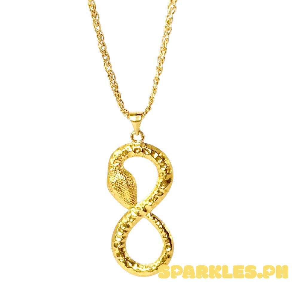 18k Saudi Gold Set Infinity Snake + Tauco Knot Chain 20"