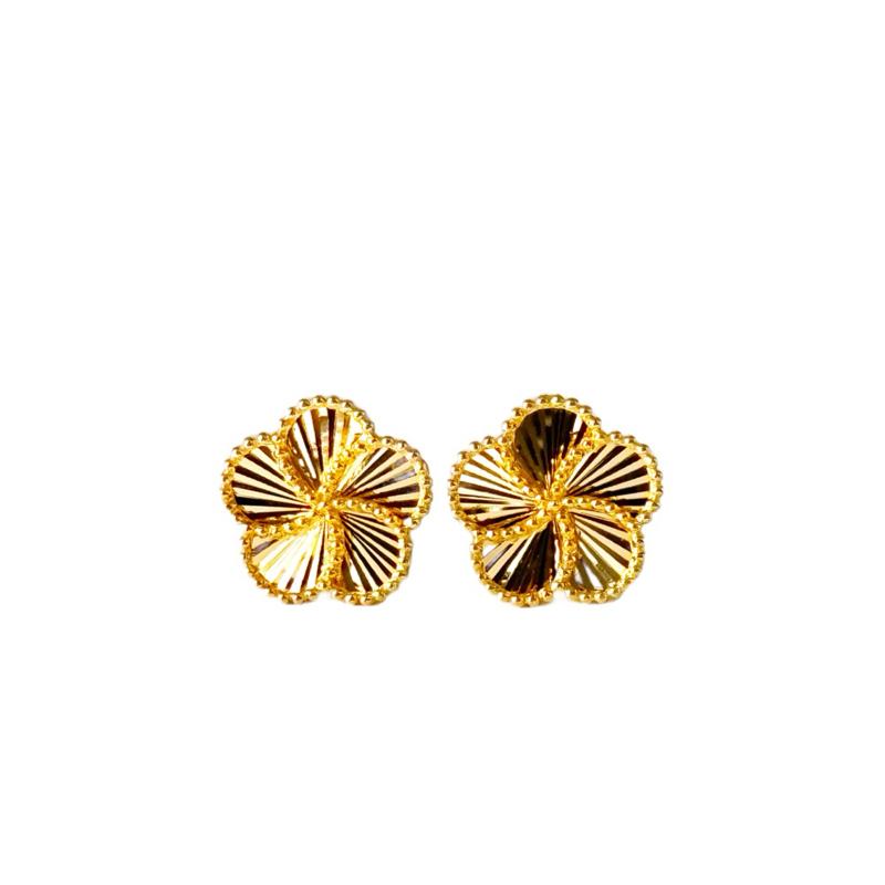 18k Saudi Gold Charm Earring -SKU-PVAWO0WJ