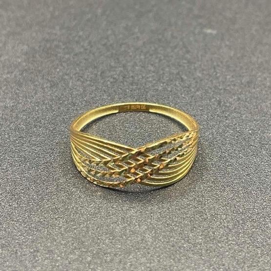 18k Saudi Gold Diana Ring Solid Pawnable - SKU-0AVC0H3J