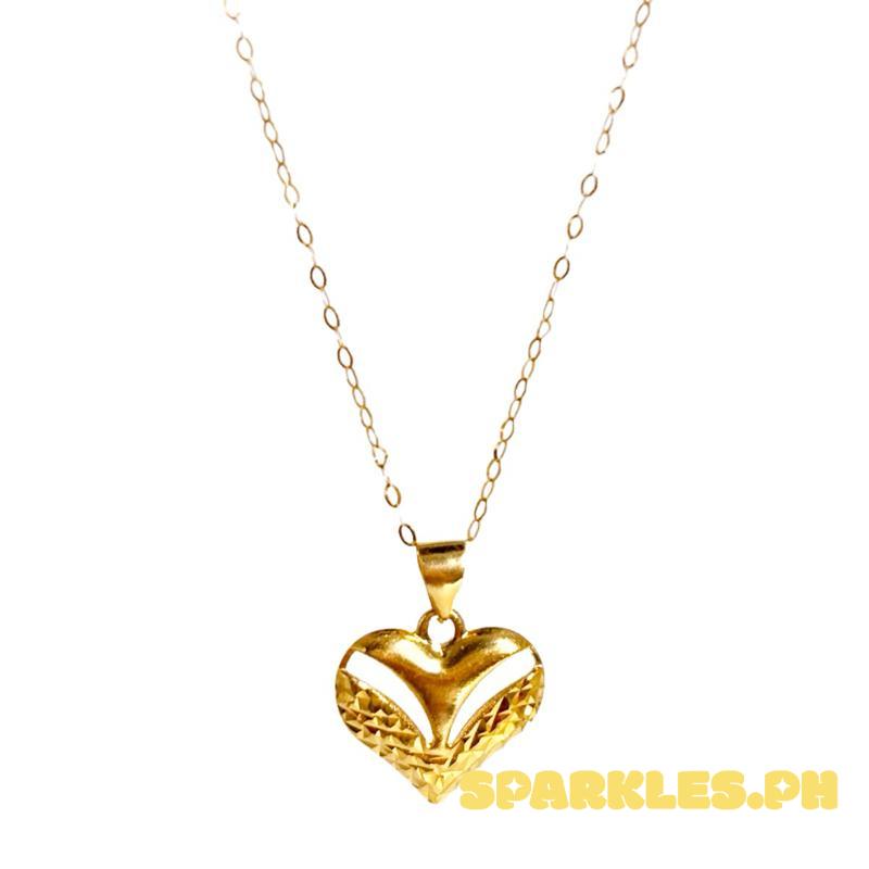 18k Saudi Gold Set V-Heart + Tauco Chain lv1