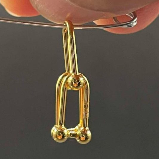 18k Saudi Gold Triple U-Bar Pendant Solid Pawnable