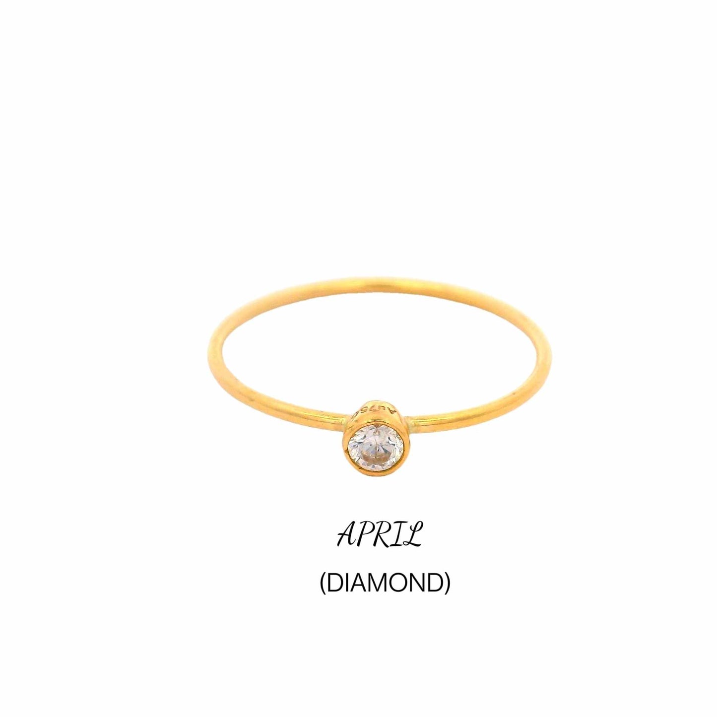 18k Saudi Gold Birth Stone Ring