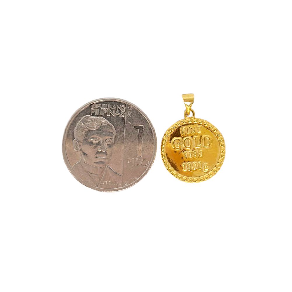 18k Saudi Gold Fine Coin Pendant -  SKU-JFK6L0FU