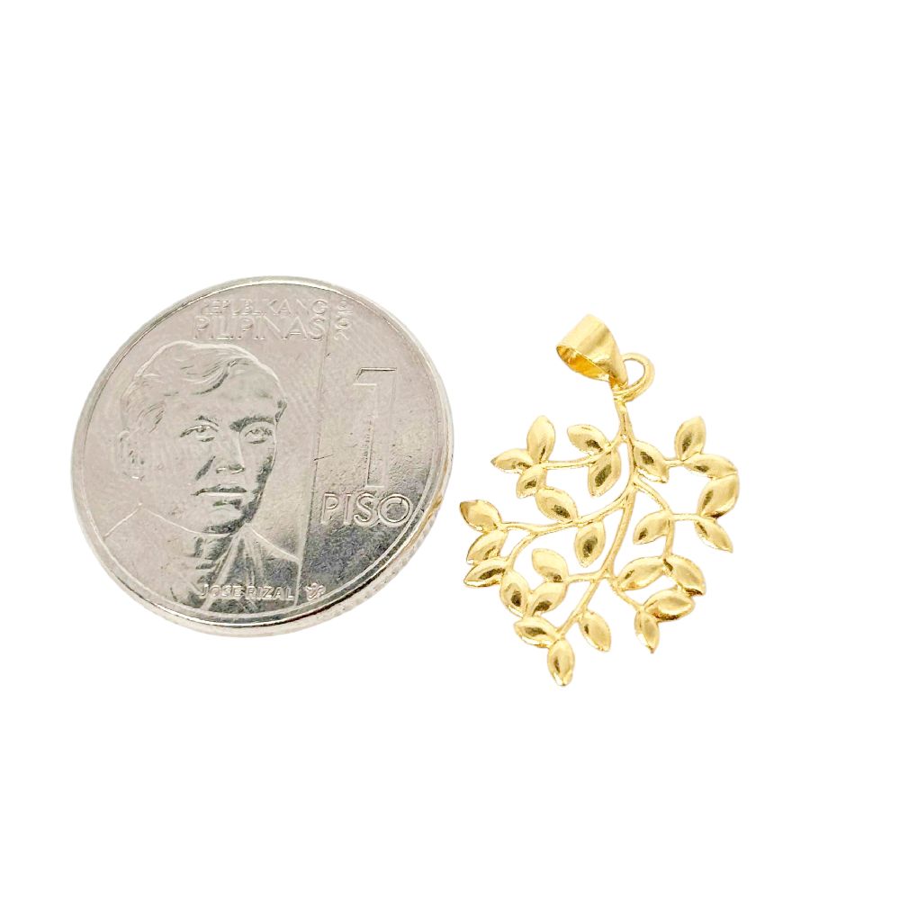 18k Saudi Gold Tree Pendant Solid Pawnable - SKU-O0L2PPVY