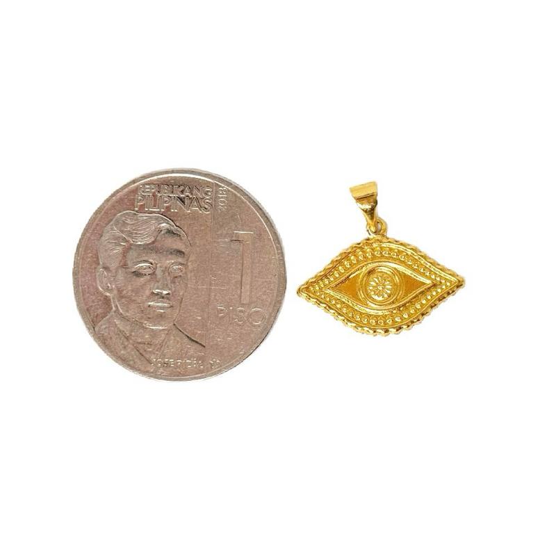 18k Saudi Gold Set Evil Eye Pendant + Tauco Chain lv1