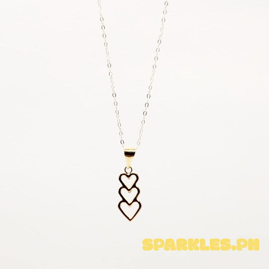 18k Saudi Gold Set Open Heart Pendant + Tauco Chain lv1