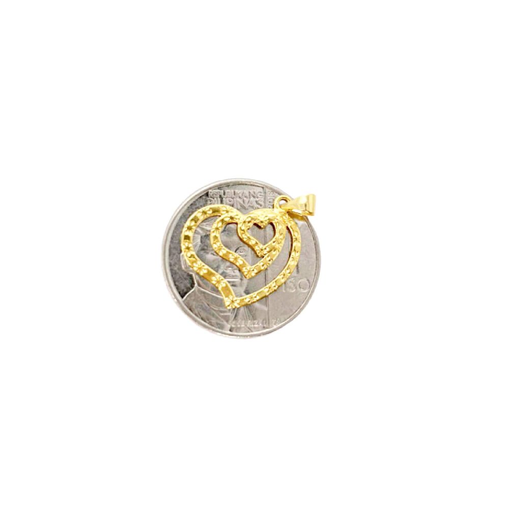 18k Saudi Gold Garden Heart Pendant - SKU-CPZA4O35