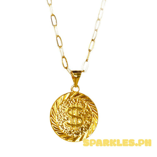 18k Saudi Gold Set Dollar Coin + Micro Paperclip Makapal 20"