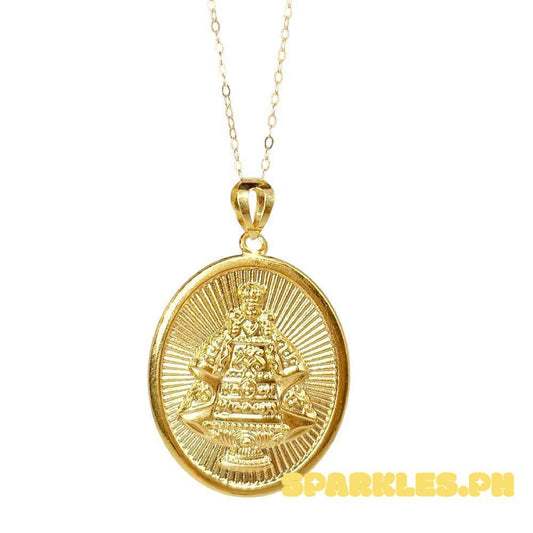 18k Saudi Gold Set Sto. Nino Pendant + Tauco Chain lv1