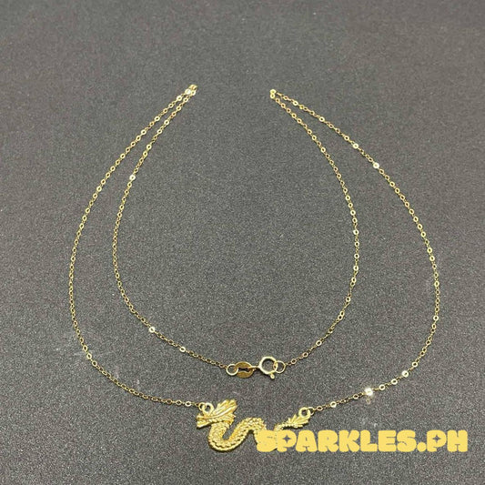 18k Saudi Gold 2025 Lucky Snake Dragon Necklace Solid Pawnable