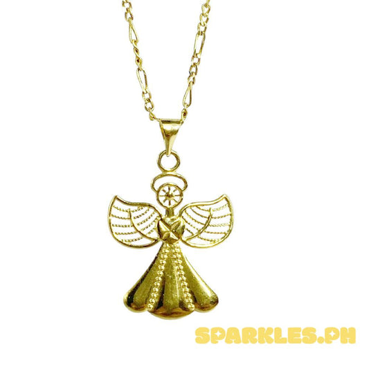 18k Saudi Gold Set Guardian Angel + Figaru Chain 20"