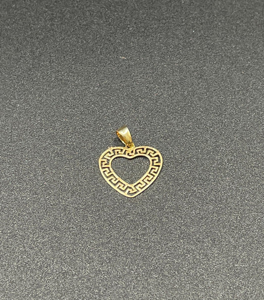 18k Saudi .4 per gram Gold Fenfen Heart Pendant Solido Pawnable