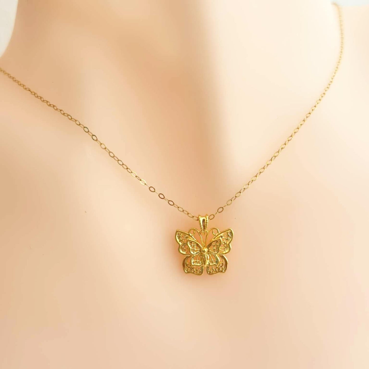 18k Saudi Gold Butterfly Cutey Style Ampaw Pendant