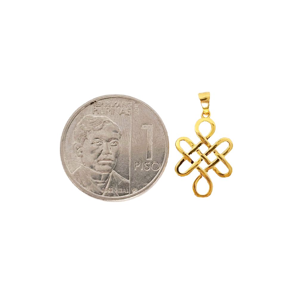 18k Saudi Gold Infinity Knot Pendant - SKU-ZK99Y1V9