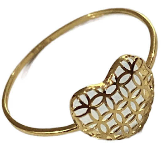 18k Saudi Gold Money Catcher Mini Heart Ring