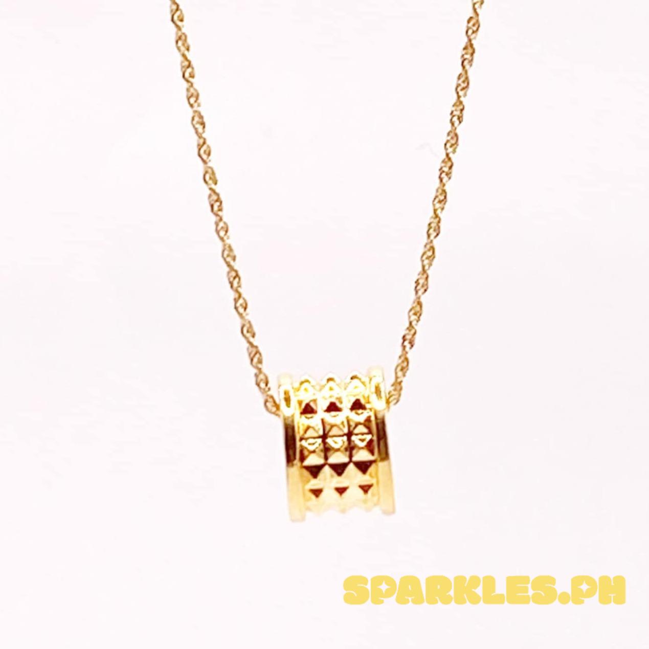18k Saudi Gold Set Big Love Barrel + Rope Chain 20"
