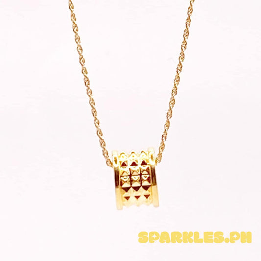 18k Saudi Gold Set Big Love Barrel + Rope Chain 20"