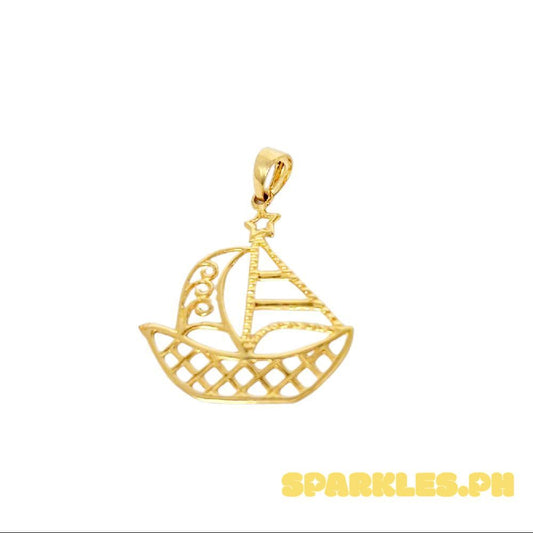 18k Saudi Gold Star Boat Pendant - SKU-DGAG2SVH