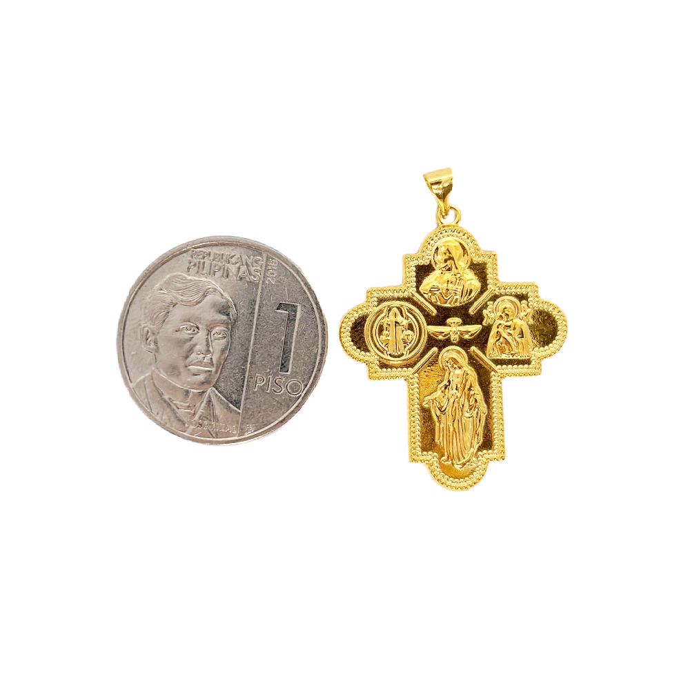 18k Saudi Gold Set 4 Image Cross + Micro Paperclip Makapal 22"