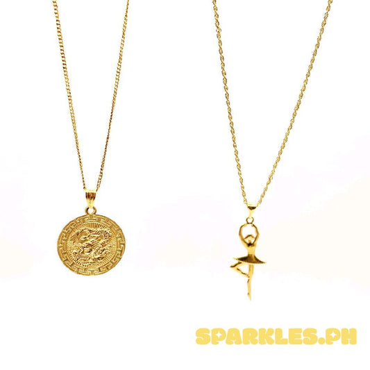 18k Saudi Gold Combo Set Dragon Medallion+ Cadena Chain 20" & Ballerina + Rope Chain 20"