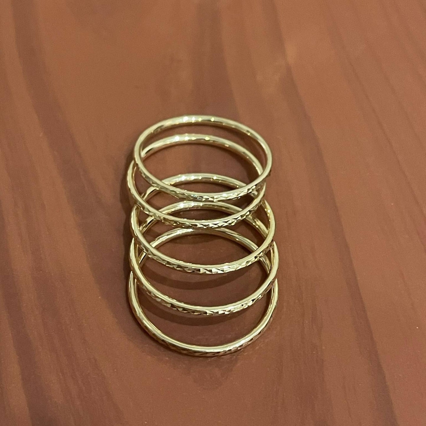 18k Saudi Gold Minimalist Diacut Plain Ring - SKU-B4DRK4W6