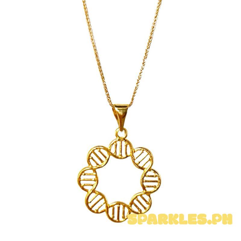 18k Saudi Gold Set DNA Style + Foxtail Chain 18”