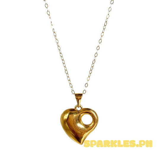 18k Saudi Gold Set Hole Heart + Tauco Chain lv1
