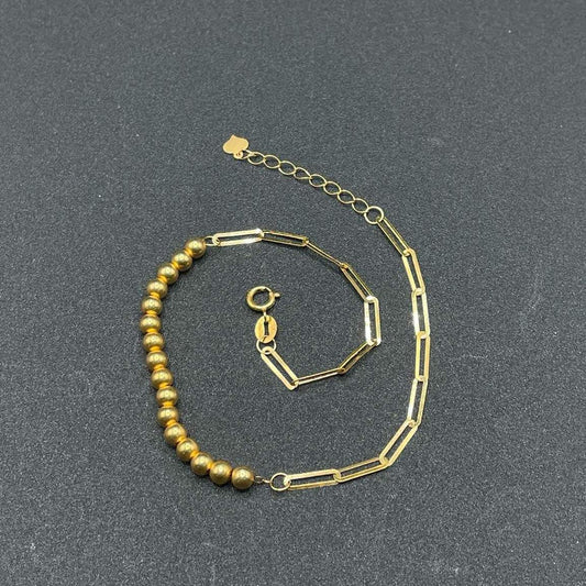 18k Saudi Gold Ballclip Bracelet Solid Pawnable - SKU-2VWMEPKE